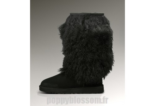 Exclusif Ugg-297 Grand mouton Cuff Noir Bottes?